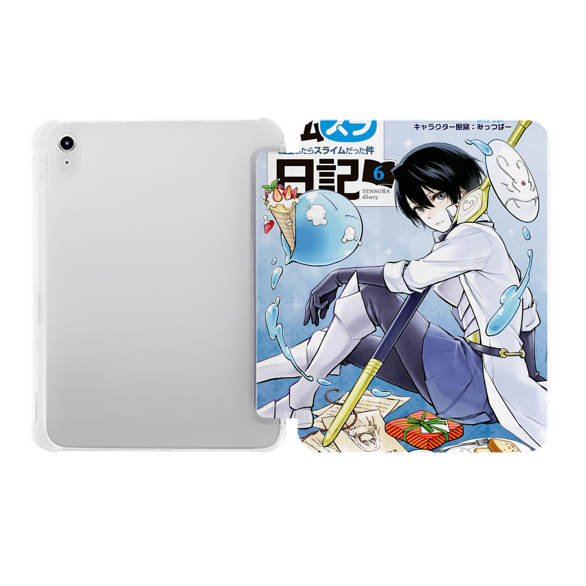 （画像用） 転スラ Regarding Reincarnated to Slime IPad ケース ペン収納付き 三つ折りスタンド PUレザー×シリコン 対応機種9.5/10.5/10.9インチ